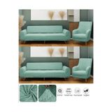 Jakarlı Düz Desen 3 3 1 1 Lastikli Koltuk Örtüsü Takımı Kanepe Çekyat Örtüsü Koltuk Kılıfı mint 180 x 230