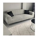 Jakarlı Düz Desen Lastikli Koltuk Kılıfı Çekyat Koltuk Örtüsü Streç Esnek Kanepe Kılıfı - 180 x 230 cm - Gri