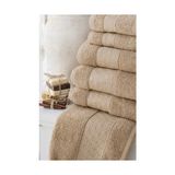Jakarlı Havlu Set 6 Lı 70*140 cm 2 Adet 50*90 cm 2 Adet 30*50 cm 2 Adet Kahverengi - 70 x 140 cm - Bej - Kahve