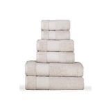 Jakarlı Havlu Set 6 Lı 70*140 cm 2 Adet 50*90 cm 2 Adet 30*50 cm 2 Adet Taş - 70 x 140 cm