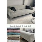 Jakarlı Koltuk Örtüsü , Kanepe Örtüsü ,chester Örtüsü Krem