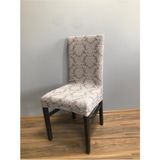 Jakarlı Kumaşlı Lastikli Eteksiz 6'lı Sandalye Örtüsü - 180 x 230 cm - Kakao