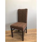 Jakarlı Kumaşlı Lastikli Eteksiz 6'lı Sandalye Örtüsü - 180 x 230 cm - Koyu Kahve