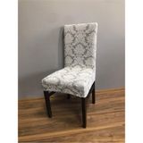 Jakarlı Kumaşlı Lastikli Eteksiz 6'lı Sandalye Örtüsü - 180 x 230 cm - Krem