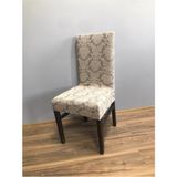 Jakarlı Kumaşlı Lastikli Eteksiz 6'lı Sandalye Örtüsü - 180 x 230 cm - Taş