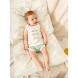Jakarlı Örme Atlet Şort Takım | Erkek Bebek Yazlık 2'li Set | 3-24 Ay | KD53422 - Mint - 3 - 6 Ay