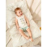 Jakarlı Örme Atlet Şort Takım | Erkek Bebek Yazlık 2'li Set | 3-24 Ay | KD53422 - Mint - 9 - 12 Ay