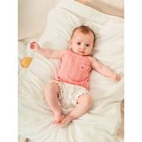 Jakarlı Örmeli Askılı Atlet Şort Bebe Takımı - Nar Çiçeği - 9 - 12 Ay