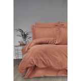 Jakarlı Pamuk Saten Nevresim Takımı - Çift Kişilik Nevresim Seti -Aura Kayısı - 200 x 220 cm