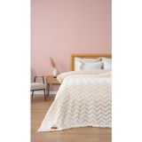 Jakarlı Raşel İskandinav Çift Kişilik Yatak Örtüsü Bohem Punch Zigzag Desen - Renkli - 200 x 220 cm