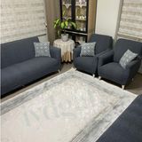 Jakarlı Su Yolu Desen 3311 Takım Koltuk Örtüsü Çekyat Kanepe Örtüsü Lastikli Yıkanabilir Antrasit - 180 x 230 cm
