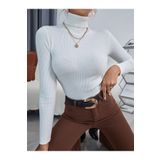 JAKARLI Unisex Beyaz Tekli Fiyat Pamuklu Balıkçı Yaka Kaşkorse Şardonlu Slimfit Boğazlı Kazak