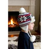 Jakarlı Unisex Çocuk Pilot Bere 1146 Beyaz