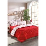 Jakarlı Welsoft Uyku Seti Tek Kişilik 155x215 cm + Çarşaf + Yastık Kılıfı - 155 x 215 cm - Kırmızı