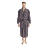 Jakarlı%100 Cotton Erkek Bornozu ANTRASİT 3XL