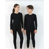 Jakc Ways Unisex Pamuklu Termal Takım (Tayt + Fanila) - Erkek Çocuk-Kız Çocuklar İçin Sıcak Tutma Özelliği - Siyah - 8 - 10 Yaş