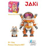 Jaki JK9108 Space Quest Serisi Turuncu Astronot 497 Parça Oyuncak Yapım Seti