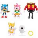Jakks Pacific Sonıc, Amy, Taıls, Eggman ve Rocky Aksiyon Figürleri 5'li Paket W19-422524-8-GEN - Rengarenk
