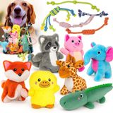 Jalousie Multipack Köpek Gıcırtılı Oyuncaklar Köpek Oyuncağı Toplu Köpek Oyuncağı - Evcil Hayvanlar için Köpek Oyuncakları Küçük Orta Büyük Köpekler için Köpekler (12'li Paket Halat ve Peluş