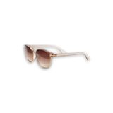 Jalvar Bej Retro Oval Kemik Çerçeve Gold Detaylı Unisex UV400 Vintage Retro Güneş Gözlüğü