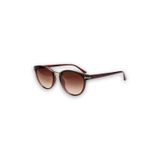Jalvar Kahverengi Retro Oval Kemik Çerçeve Gold Detaylı Unisex UV400 Vintage Retro Güneş Gözlüğü