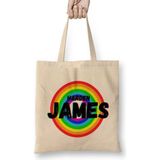 James Harden - Basketball Gifts Vintage Retro Rainbow Qquotes For Boys And Dad Bez Çanta Uzun Saplı - Açık Bej - 40 X 40