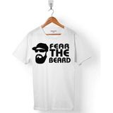 James Harden Fear The Beard Houstan Basketball Nba3 Erkek Tişört - Beyaz