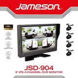 Jameson JSD-904-9''-4KANAL-IPS 1024X600PX-AHD Kamera-4 Kameralı Kayıtlı Monitor Seti