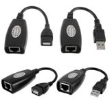 JAMHER 2 Çift USB RJ45 Uzatma Adaptörü, USB 2.0 - RJ45 LAN Uzatma Adaptörü Cat5/Cat5e/Cat6 Kablo Konektörü Bilgisayarlar, Cep Telefonları, Klavyeler, U Diskler, Yazıcılar ile Uyumlu