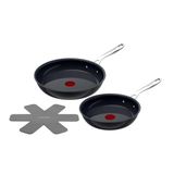Jamie Oliver By Tefal Enjoy Kızartma Tavası Seti, 24/28 Cm, Tava Koruyucu Dahil - Alüminyum Tava İndüksiyonu, Yapışmaz Seramik Yüzey, Mükemmel Kızartma Sıcaklığı İçin Termal Sinyal, Fırına Dayanıklı