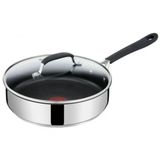 Jamie Oliver By Tefal Quick & Easy E3033344 Cam Kapaklı Sote Tavası, Paslanmaz Çelik, 25 Cm