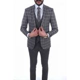 Jan Carlucci Kombinli Slimfit Drop 6 Takım Elbise - 46 - 6 Drop - Koyu Gri
