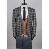 Jan Carlucci Kombinli Slimfit Drop 6 Takım Elbise - 50 - 6 Drop - Gri