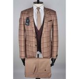 Jan Carlucci Kombinli Slimfit Drop 6 Takım Elbise - 52 - 6 Drop - Kiremit