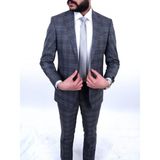 Jan Carlucci Regular Drop 6 Takım Elbise Erkek Renkli Kareli Regularfit Model - 48 - 6 Drop