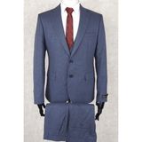 Jan Carlucci Slim Fit Mono Yaka-Çift Yırtmaç Mavi Yelekli Drop 6 Takım Elbise - 54