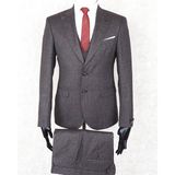 Jan Carlucci Slim Fit Sivri Yaka-Çift Yırtmaç Açık Kahverengi Drop 6 Yelekli Takım Elbise - 58