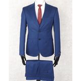 Jan Carlucci Slim Fit Sivri Yaka-Çift Yırtmaç Parlement Drop 6 Yelekli Takım Elbise - 56