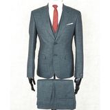 Jan Carlucci Slim Fit Sivri Yaka-Çift Yırtmaç Yeşil Drop 6 Yelekli Takım Elbise - 56