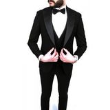 Jan Carlucci Slimfit Sivri Yaka Damatlık Takım Ceket - Yelek - Pantolon - Gömlek - Papyon