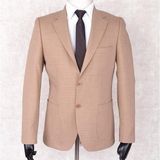 Jan Carlucci Yazlık Iki Düğme-Yarım Astar- Slimfit Drop 6 Ceket-Açık Somon Rengi - 50 - 6 Drop - Camel