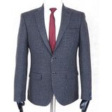 Jan Carlucci Yünlü Erkek Regular Fit Mono Yaka Gri Drop 6 Tek Ceket - 60