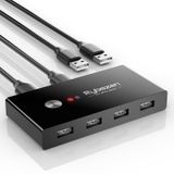 Jancane 2 Bilgisayar için USB Anahtar Seçici, USB Switcher Paylaşımı 4 USB Aygıtları Fare, Klavye, Tarayıcı, Yazıcı için Çevresel Hub; Mac/Windows/Linux için; 2 Paket USB Kablosu Dahil