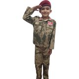 Jandarma Askeri Kamuflaj Bordo Bere)Li Çocuk Takımı(Kostüm - 1 – 2 Yaş - Haki - Bej