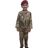 Jandarma Kamuflaj Bordo Bere+Palaska Çocuk Takımı - 3 - 4 Yaş - Haki - Bej