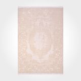 Jane Krem Çerçeveli Modern Geometrik Etnik Desenli Boho Makinada Yıkanabilir Hafif Hav Toz Vermez Leke Tutmaz Kaymaz Taban Dijital Makine Baskı Halı Oturma Odası Salon Yolluk Koridor Mutfak Halısı