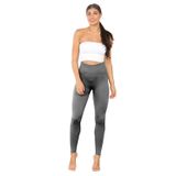 janisramone Bayan Yüksek Bel Nervürlü Tayt Bayanlar Esnek Dikişsiz Kalın Spor Salonu Yoga Skinny Pantolon, karakalem, 12-14
