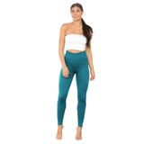 janisramone Bayan Yüksek Bel Nervürlü Tayt Bayanlar Esnek Dikişsiz Kalın Spor Salonu Yoga Skinny Pantolon, Teal, 12-14
