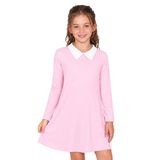 janisramone® Cadılar Bayramı kostümü, kız çocukları için, Peter Pan, gotik | Peter Pan Yaka, Uzun Kollu Üst, Evaze, Siyah Elbise, Cadılar Bayramı Kostümü, Alevli Kız Kıyafetleri