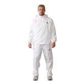 janisramone® Erkek Su Geçirmez Bowling Ceketi ve Pantolonu, Tamamen Polar Astarlı Erkek Beyaz Su Geçirmez Ceket Fermuarlı Cepli Çıkarılabilir Kapüşonlu, İşlemeli Logolu Erkek Fermuarlı Polar Ceket,